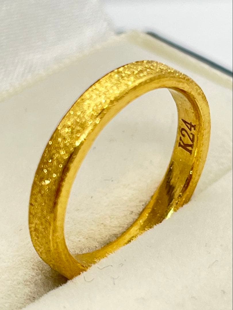 K24 純金 平打ちグロスリング 5.18g指輪 リング 刻印あり ハンドメイド