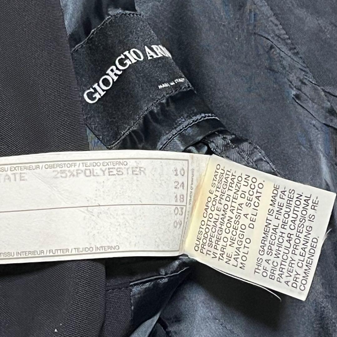 【希少デザイン　L程】ジョルジオアルマーニ　テーラードジャケット　黒タグ　黒色