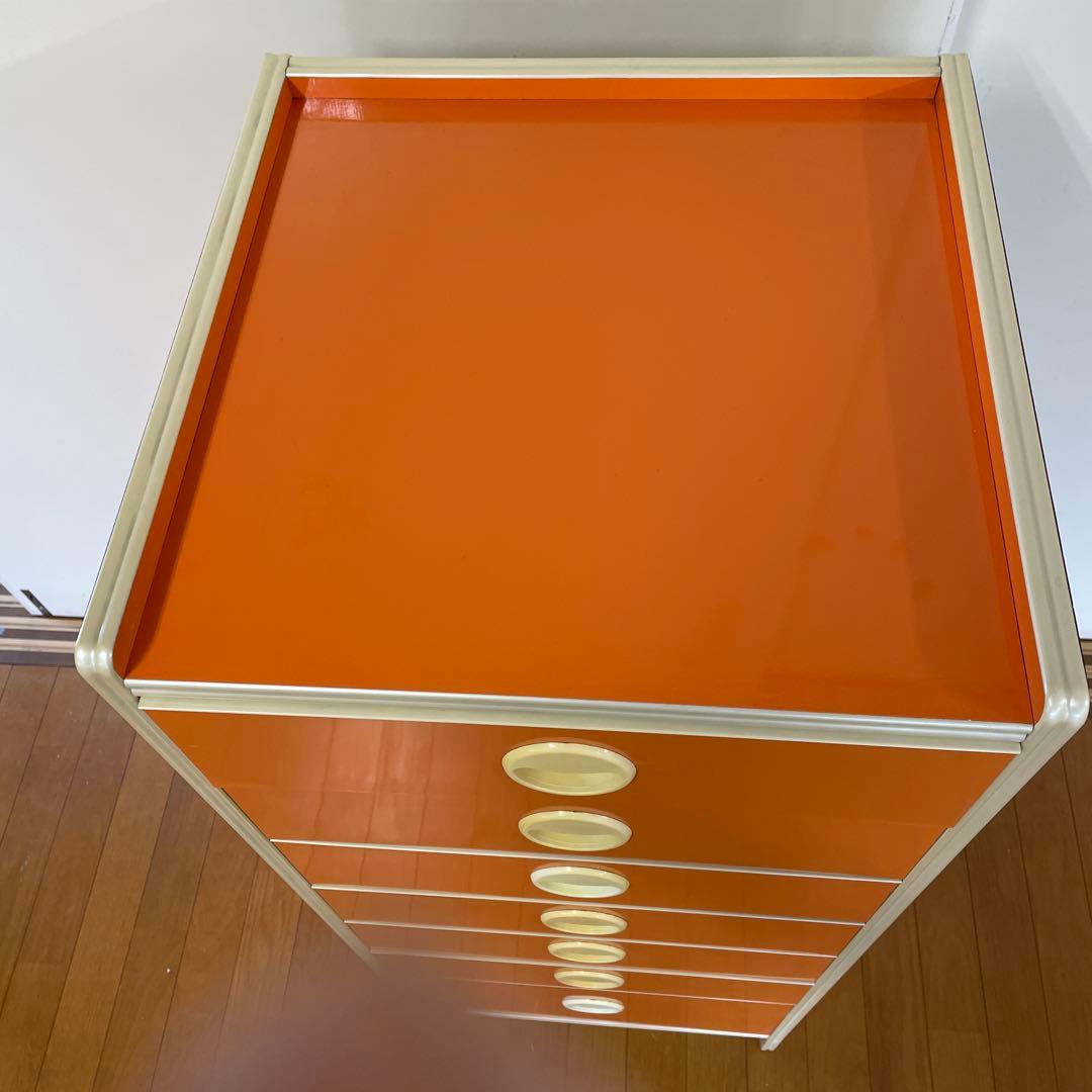 昭和レトロ　タンス　オレンジ　7段