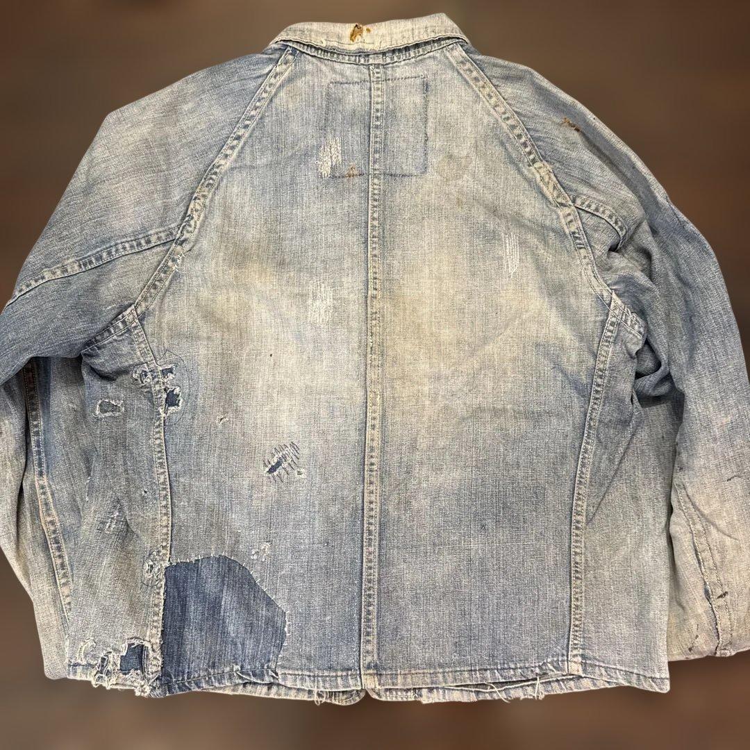 40s 50s Pool's ショート丈デニムカバーオール サイズ大きめ　希少