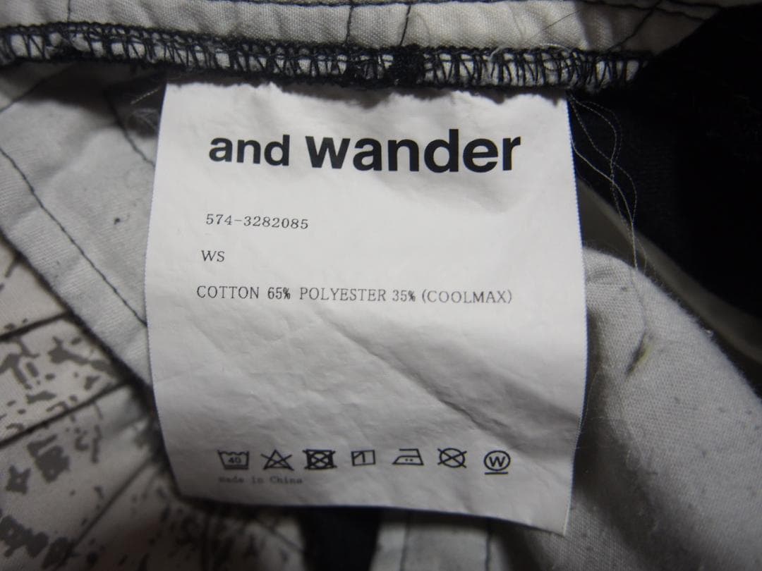 and wander アンドワンダー デニムワイドパンツ WS Black