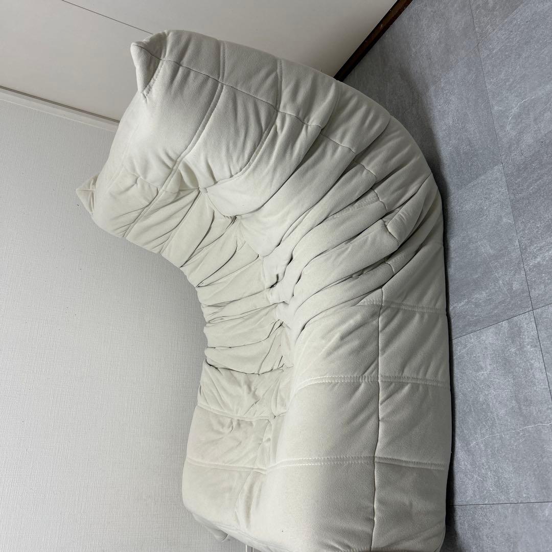 リクライニング クッションソファ クリーム色