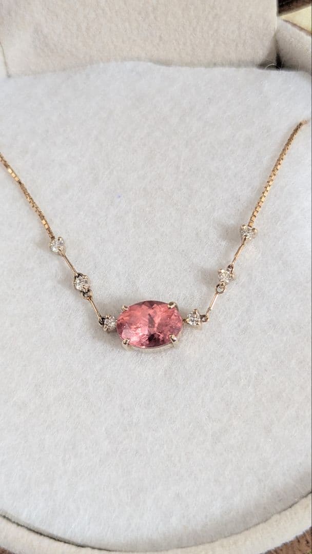 天然ロードクロサイト　 (インカローズ) オーバルミックス カット ネックレス