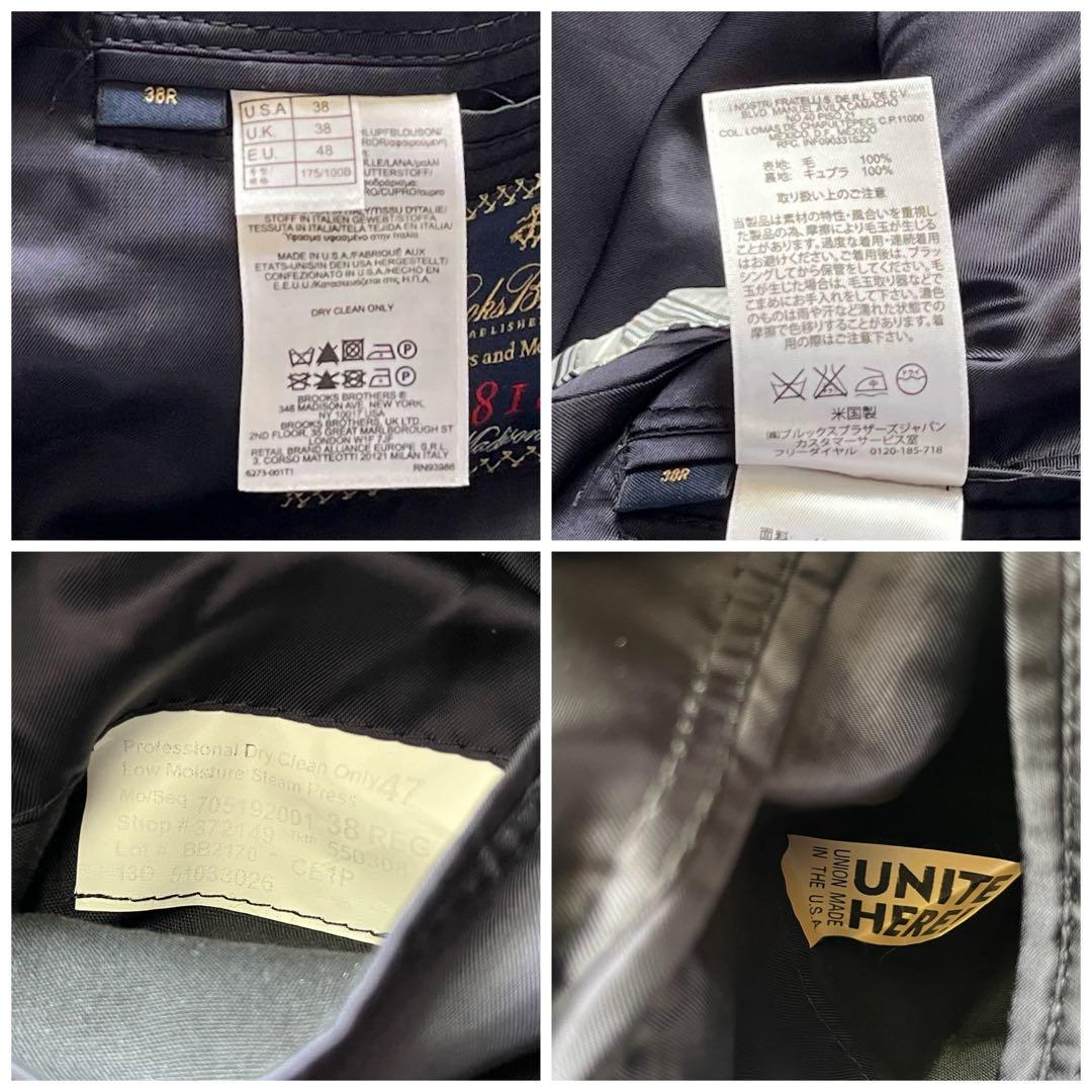 希少 USA製 ブルックスブラザーズ ネイビー ブレザー ジャケット 38R
