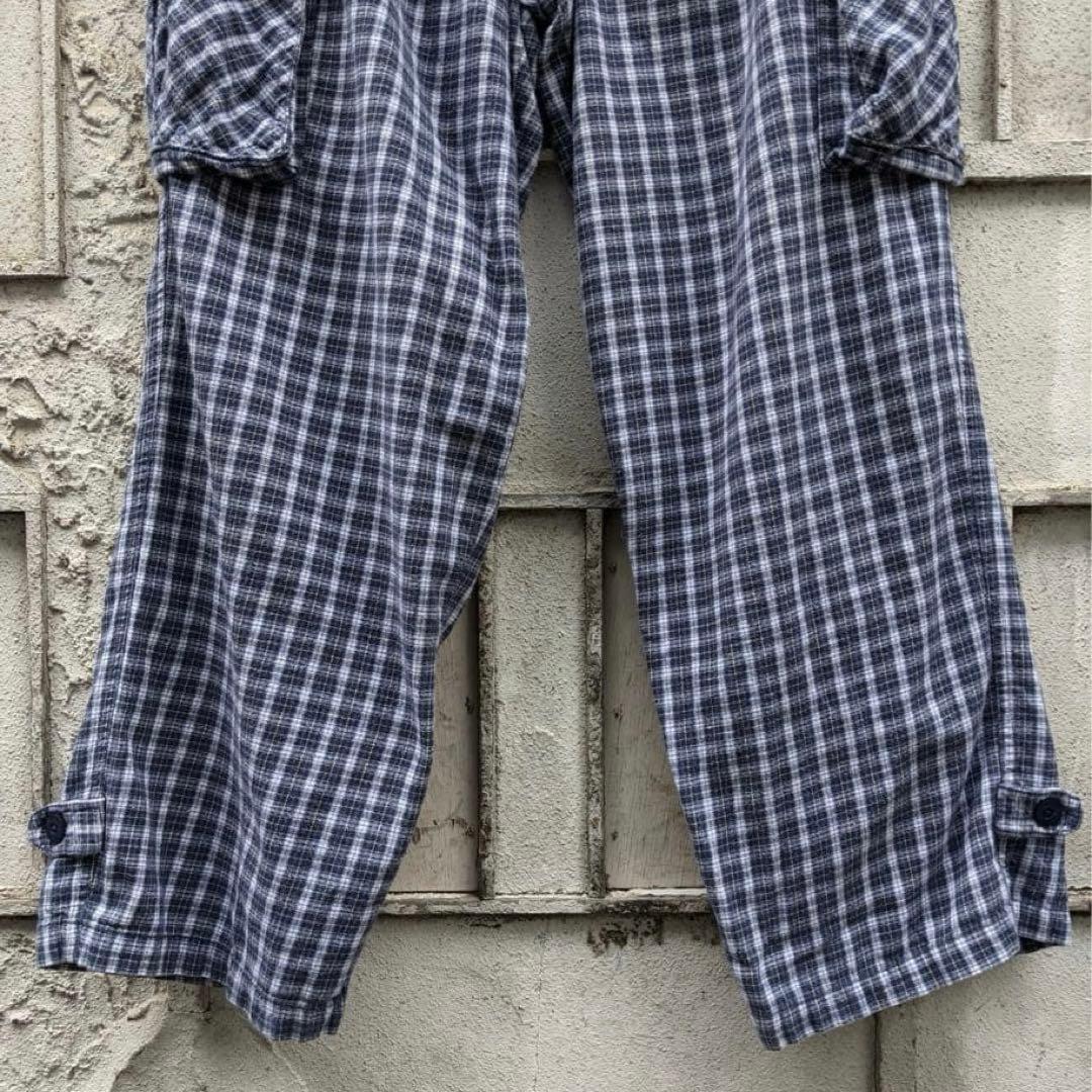 90s check cargo pants 極太チェックカーゴパンツ　古着