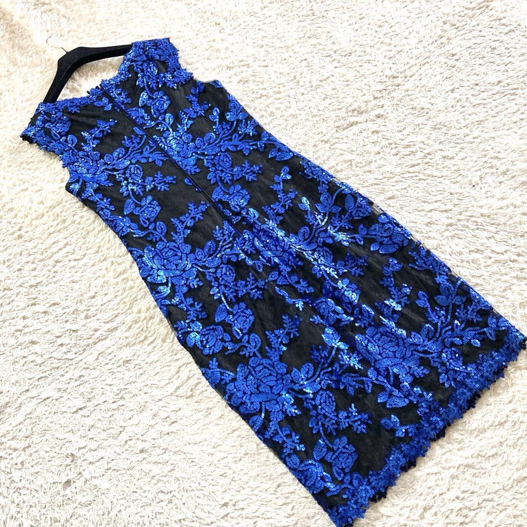 【大きいサイズ】タダシショージ スパンコール 総レース カクテルドレス 40