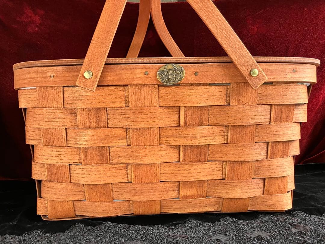 PETERBORO社 ピーターボロ ピクニックバスケット蓋付き ギンガムチェック