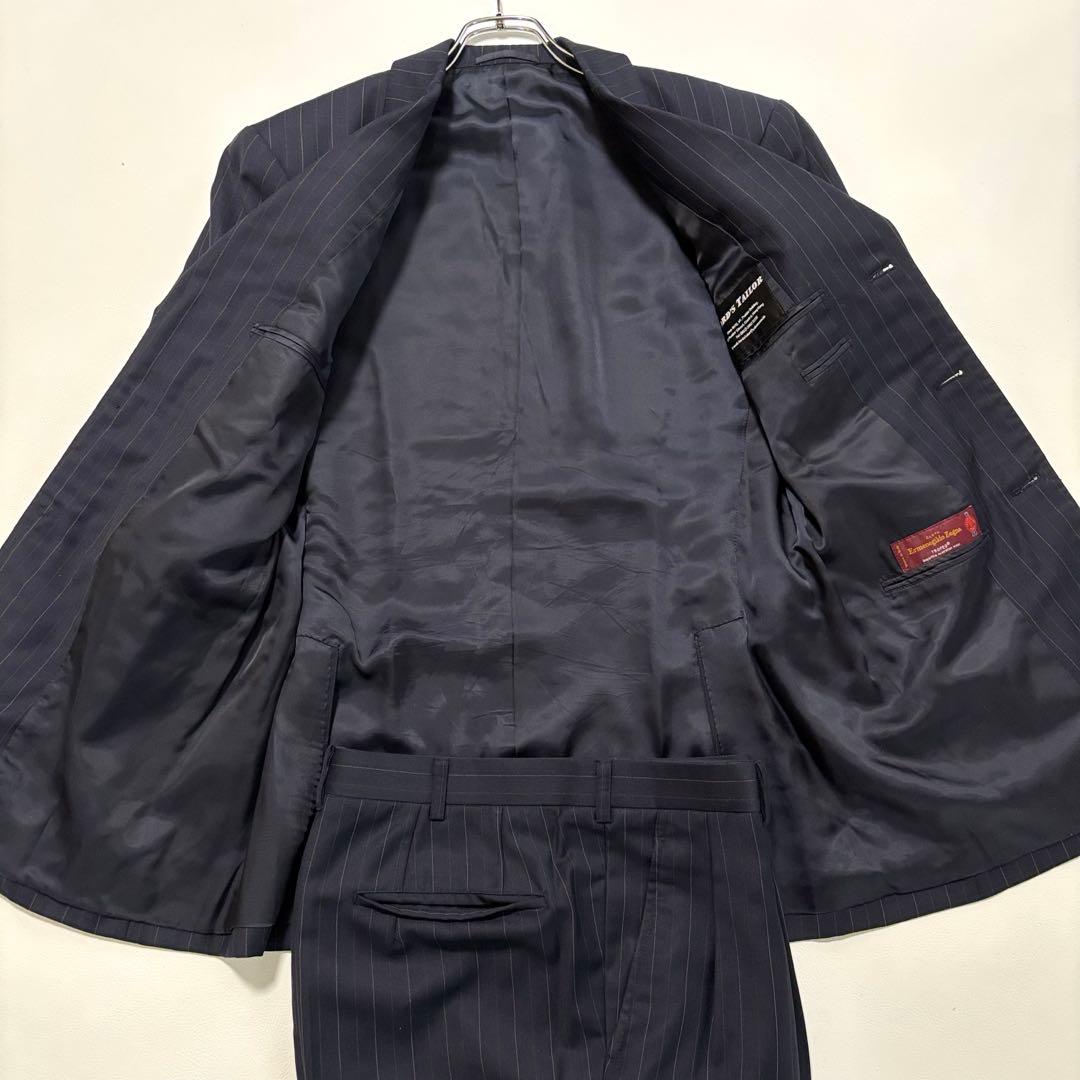 美品 エルメネジルドゼニア スーツ セットアップ Mサイズ相当 ネイビー