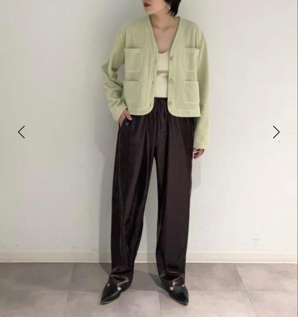 今期2026春夏<6（ROKU）＞ベロア カラーカーディガン