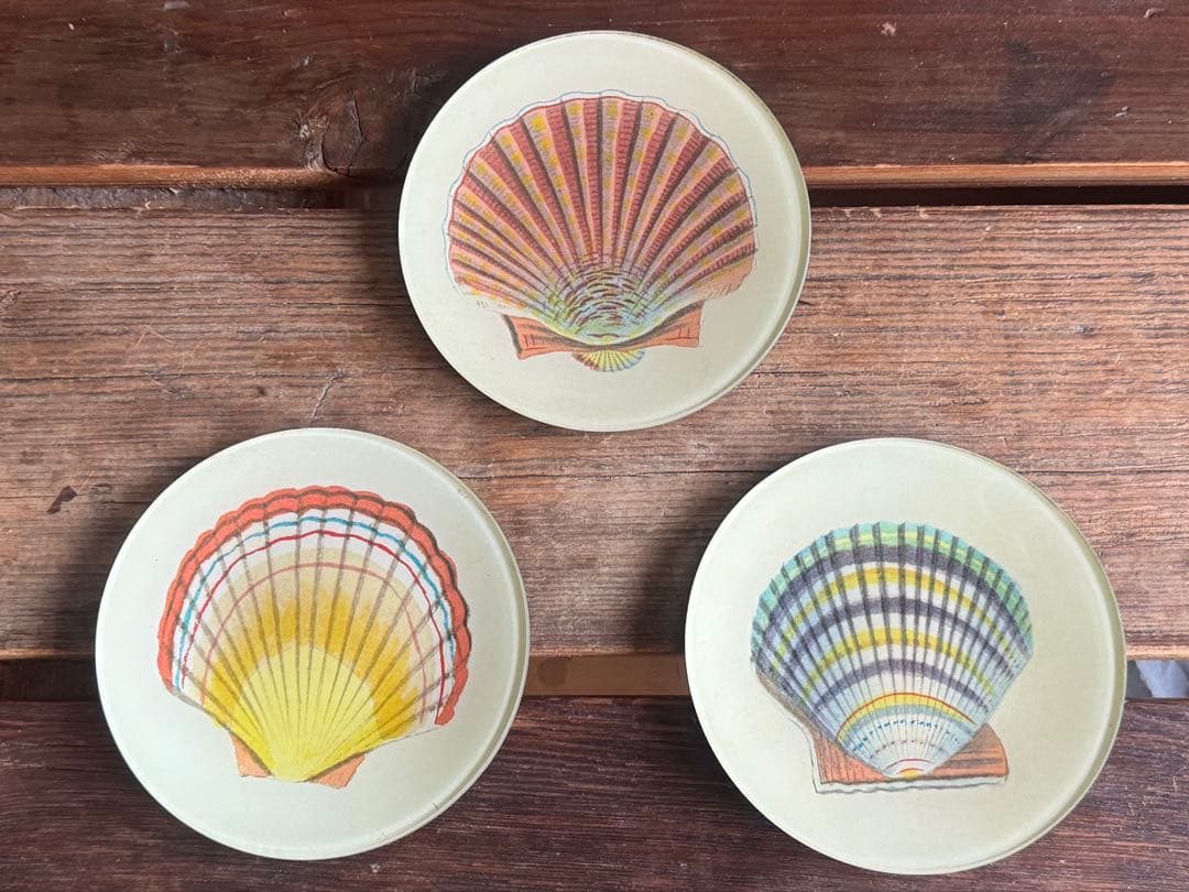 JOHN DERIAN デコパージュ　ジョンデリアン プレート 貝殻3点セット
