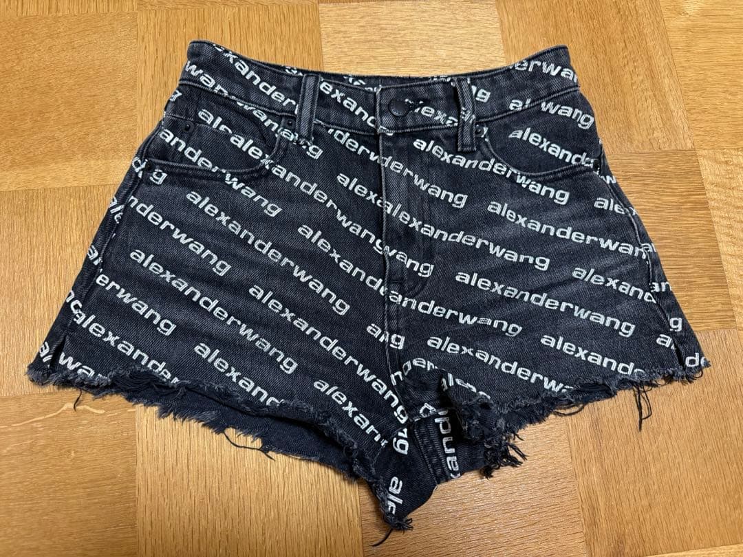 alexanderwang ロゴプリント デニム ショートパンツ23