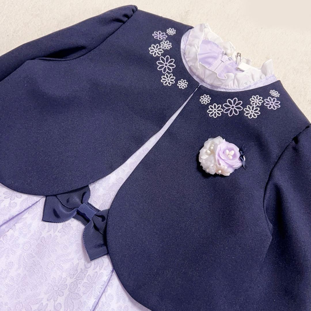 美品　ワルツバイビームス　アンサンブル　女の子　130cm パープル　紫　花柄