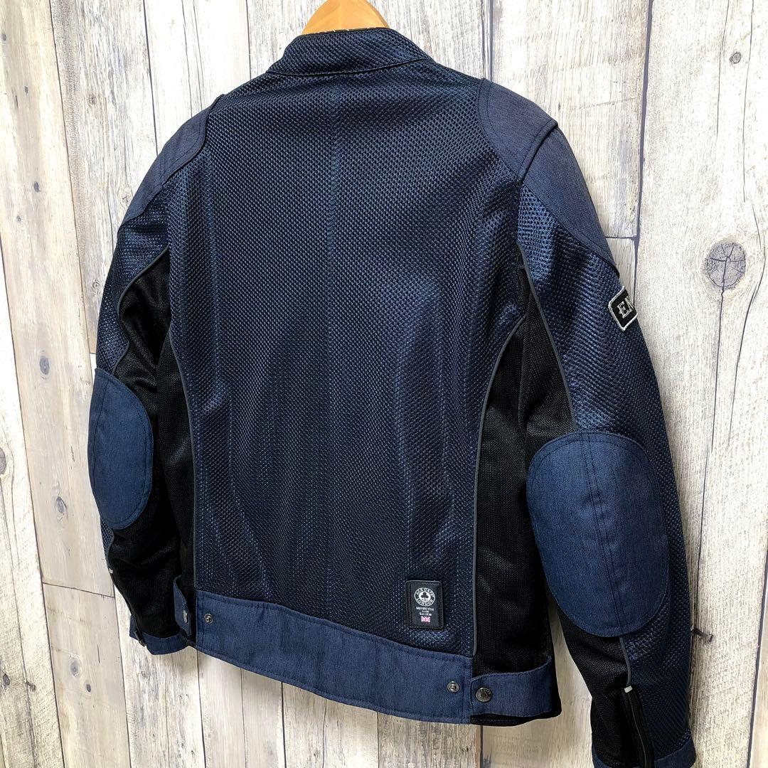 エースカフェロンドン メッシュ ライダースジャケット ネイビー Mサイズ