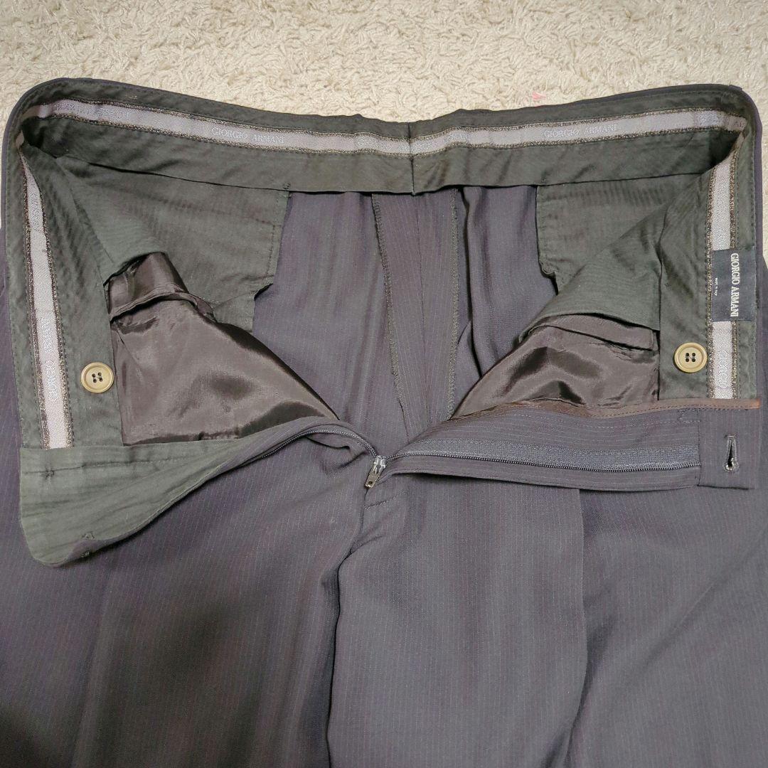 【希少】ジョルジオアルマーニ　スーツセットアップ　シルク混　XL　ストライプ