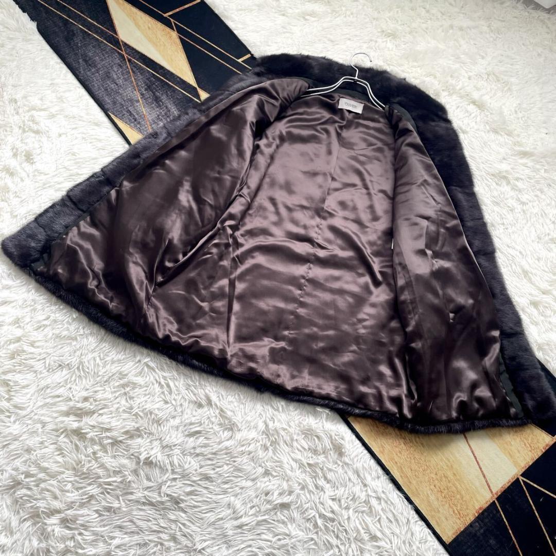 近年人気モデル/横段デザイン 深紫 ミンク ファーコート 軽量 毛皮 アウター