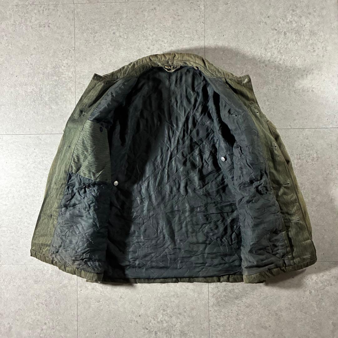 70s-東ドイツ軍実物NVAレインドロップカモミリタリージャケットフェード