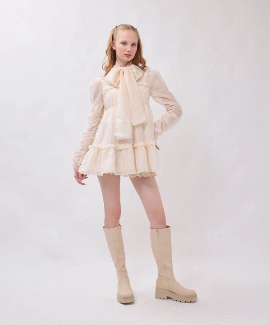 Treat ÜrselfSheer ribbon frill one-piece