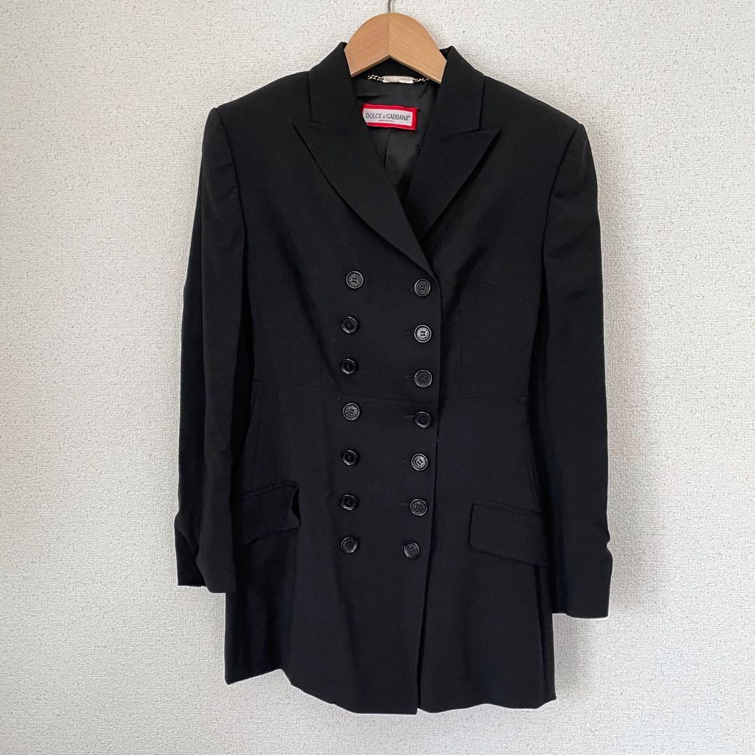 D&G DOLCE&GABBANA ブラックダブルブレスト14ボタンジャケット