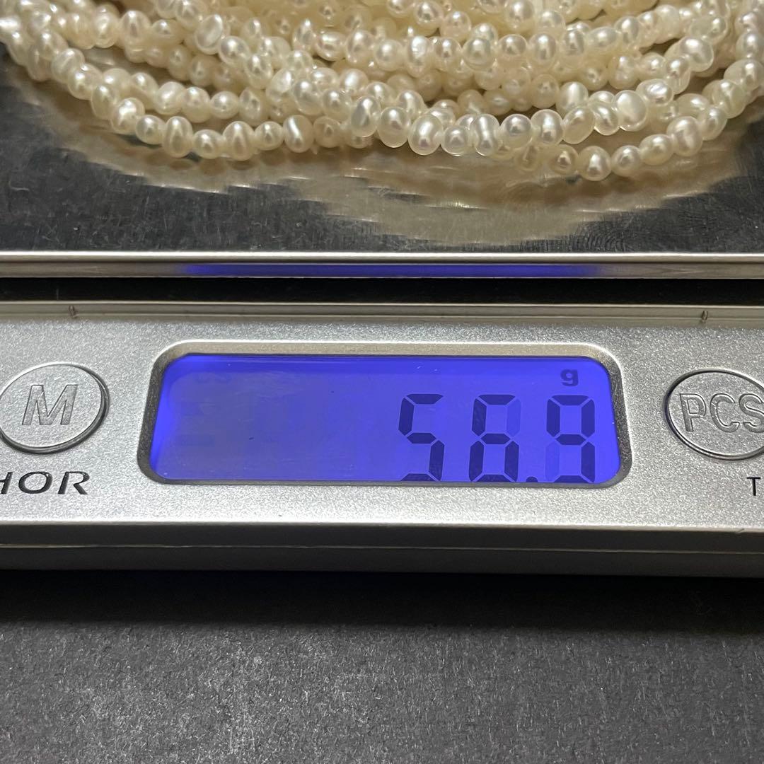 【6連✨セミロング】 本真珠 ネックレス 2.5-4.0mm ベビーパール ケシ