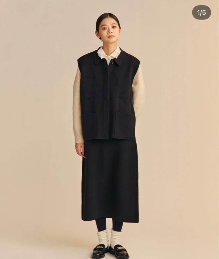 mizuiro ind襟付きワイドベスト