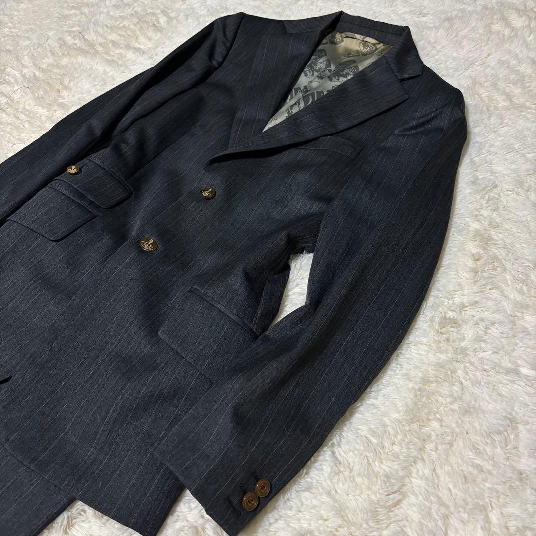 ヴィヴィアンウエストウッドマン　セットアップ　44 総柄　グレー　オーブボタン