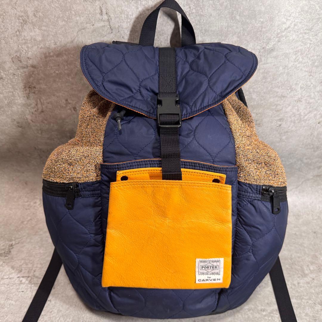 希少 Porter x Carven リュック キルティング ネイビー