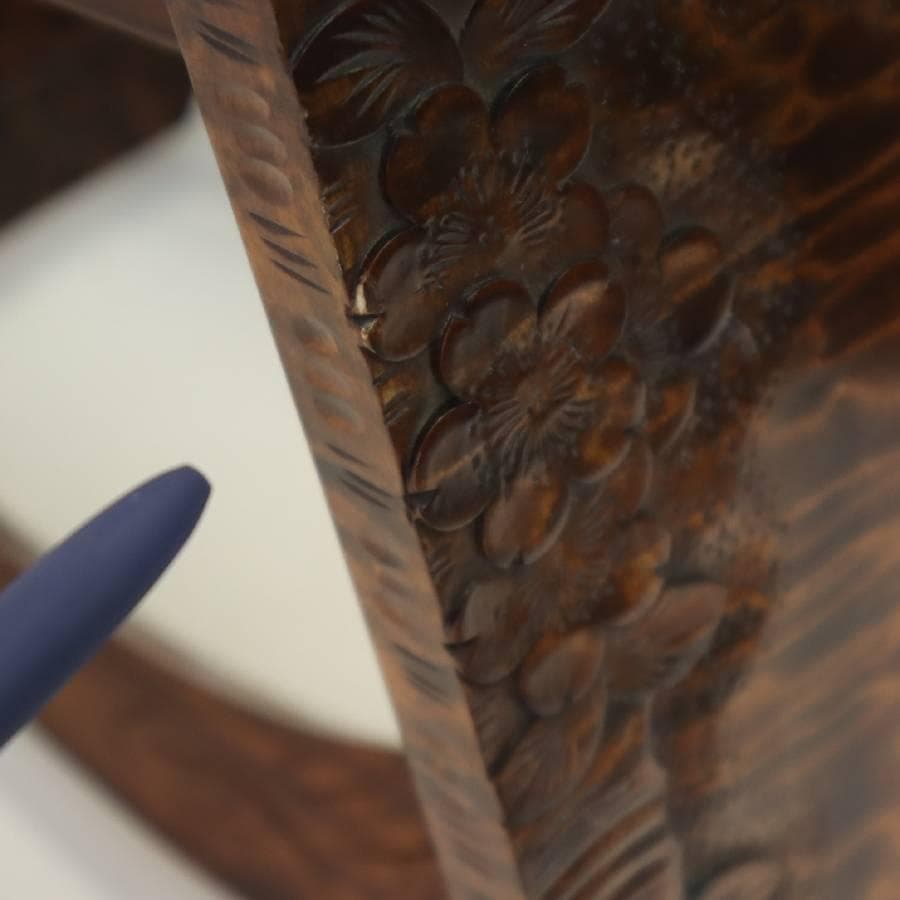 伝統工芸 軽井沢彫 桜柄 サイドテーブル 花台 飾り台 高さ61cm