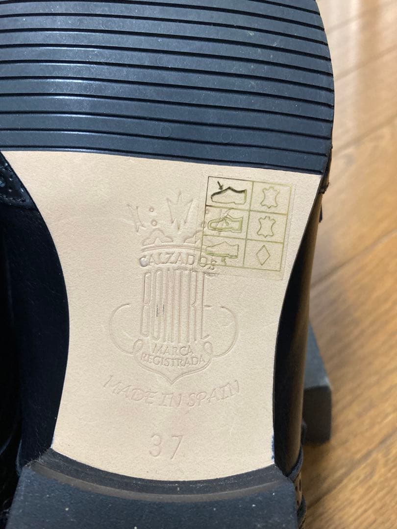 BONTRE ダブルモンクストラップウイングチップ メダリオンシューズ黒本革37