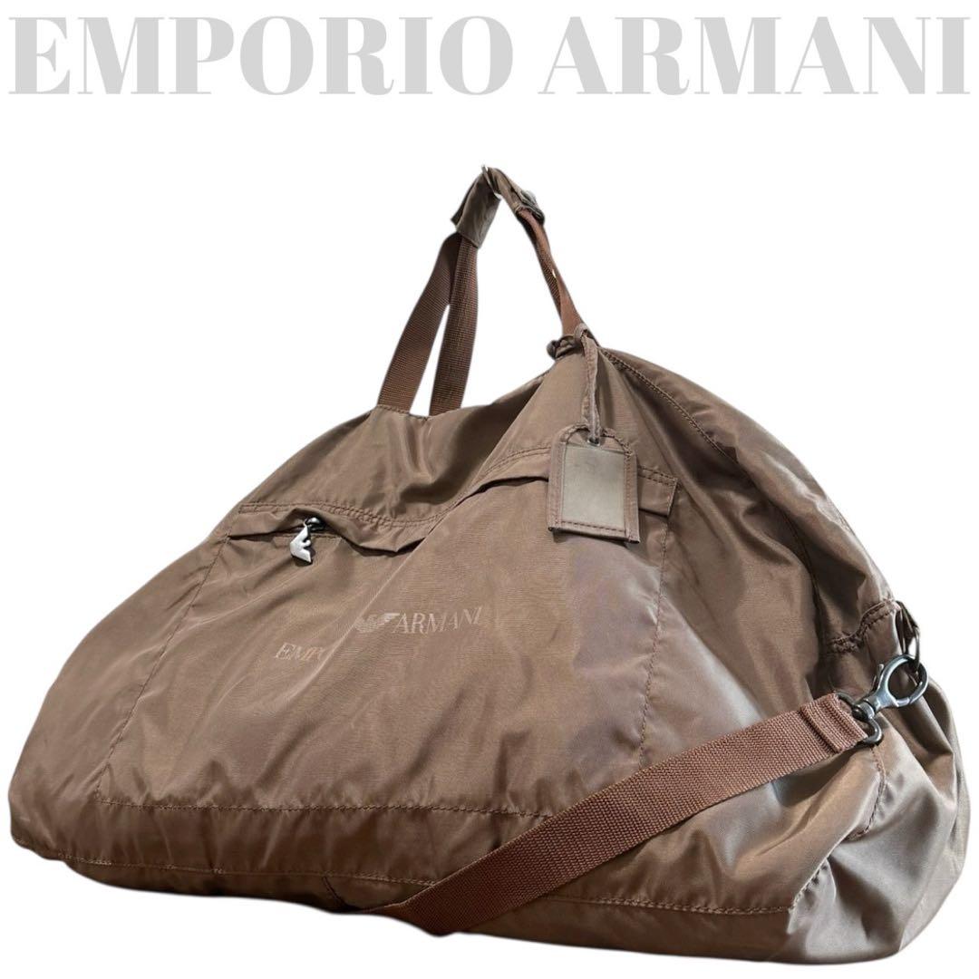 美品◎エンポリオアルマーニ 2way 斜めがけ可 ボストンバッグ ショルダー付