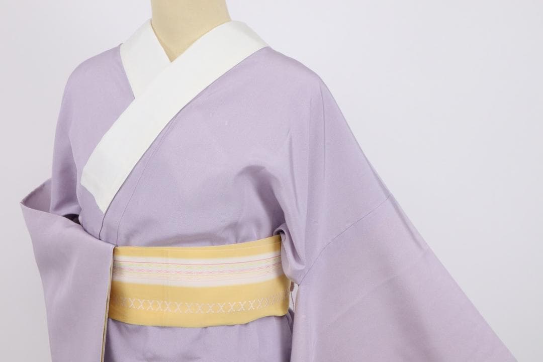 《洗える正絹♪長襦袢■江戸小紋◆鮫■藤色■着物下着♪正絹着物◆J12-1》