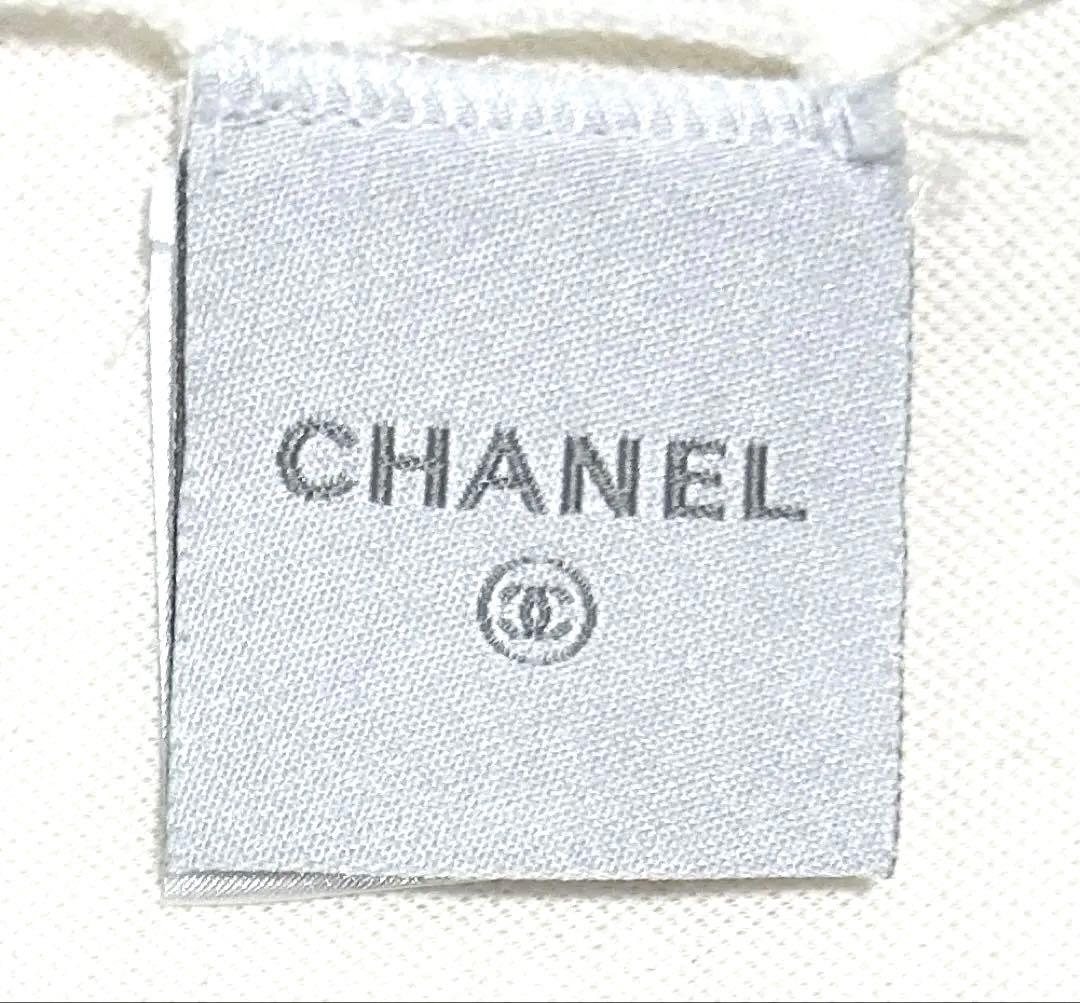 ビッグCCマーク入ライントップス ホワイトTシャツ 【未使用】