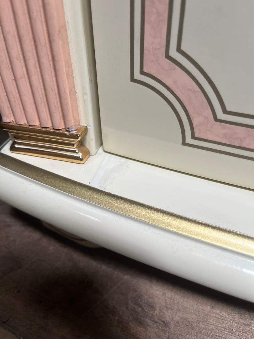 3段 チェスト 白家具 姫系 ロココ調 ピンク インテリア 箪笥 ミニチェスト