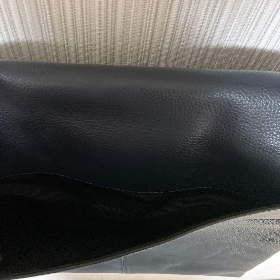 COACH ネイビーレザー ショルダーバッグ 美品 メンズ 斜め掛け