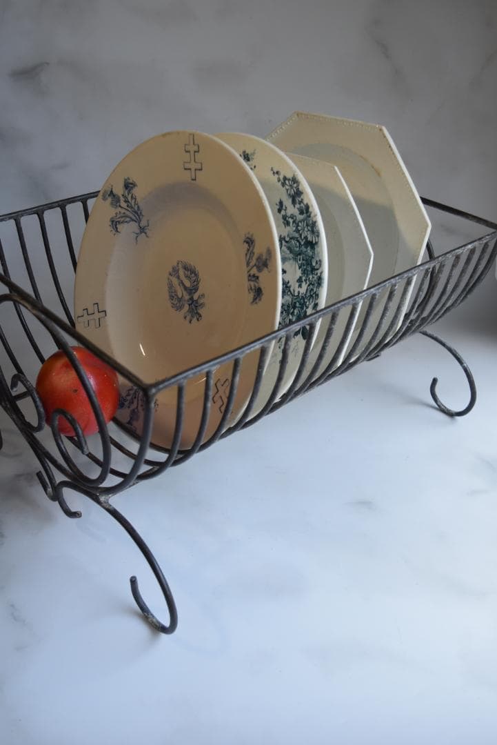 フランスアンティーク　アイアン　ディシュラック　美品　鉄　古道具