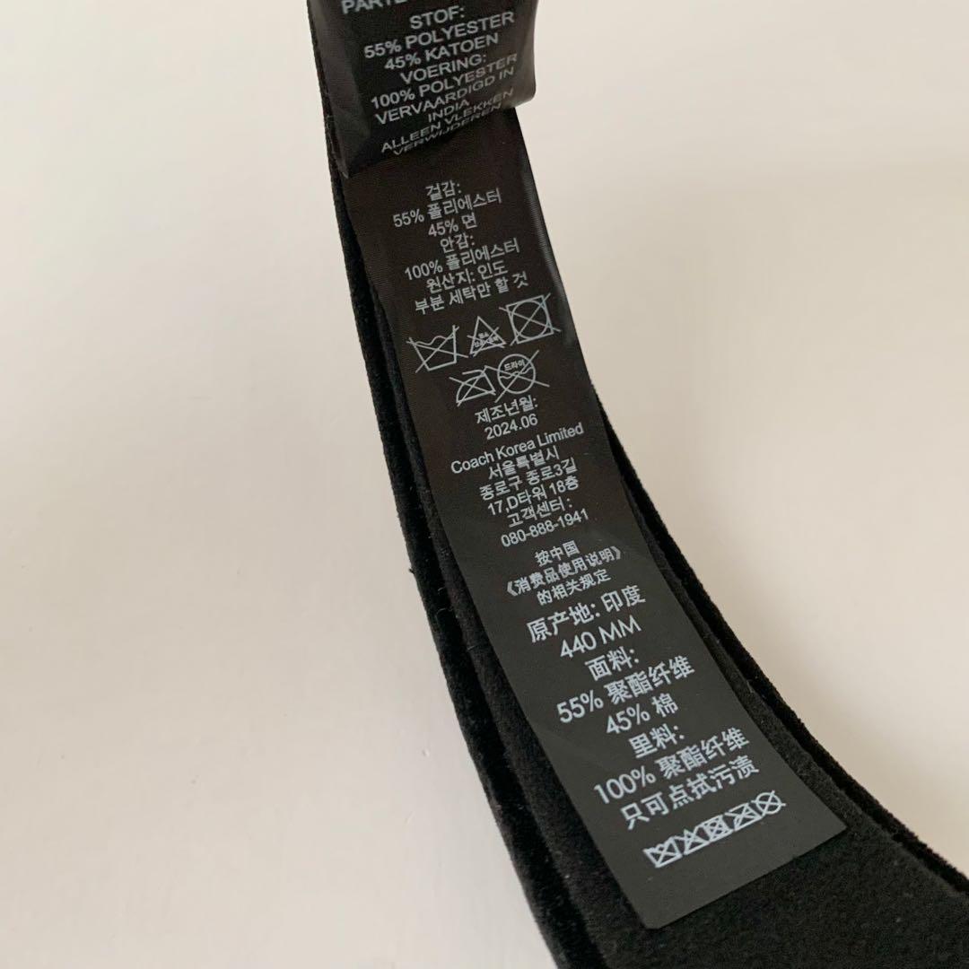 【COACH】コーチ　ベルベット　ヘッドバンド　カチューシャ　新品　ブラック　黒