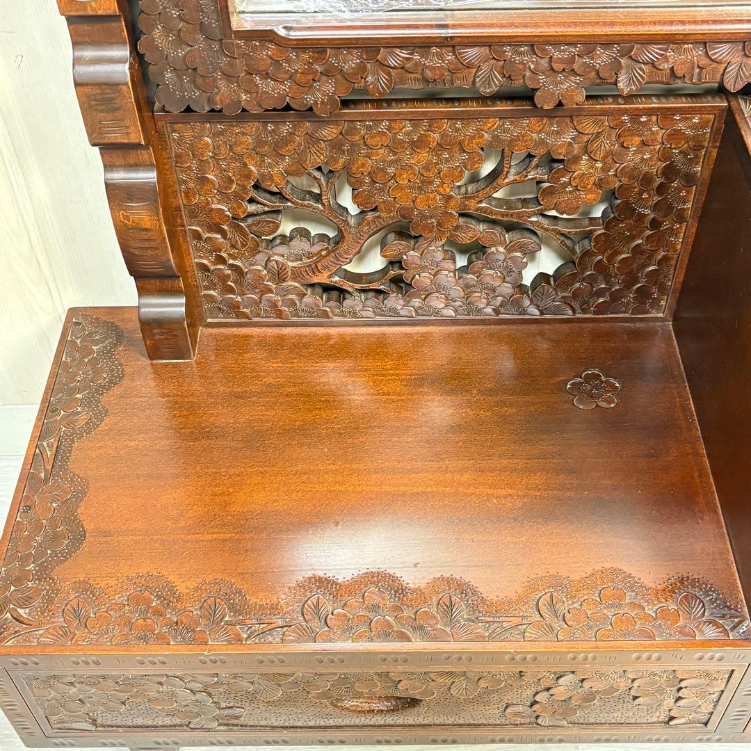 【元祖 軽井沢彫】軽井沢彫 鏡台　桜 さくら彫刻 大阪屋家具店　ドレッサー