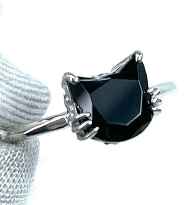 ぴいさま専用　宝石ルース ようやく仕上がり短期間の限定販売！ネコちゃんリング！