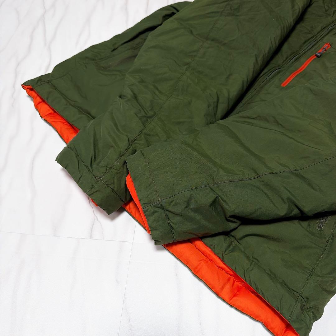モンベル コロラドパーカ リバーシブルダウンジャケット カーキ×オレンジ M