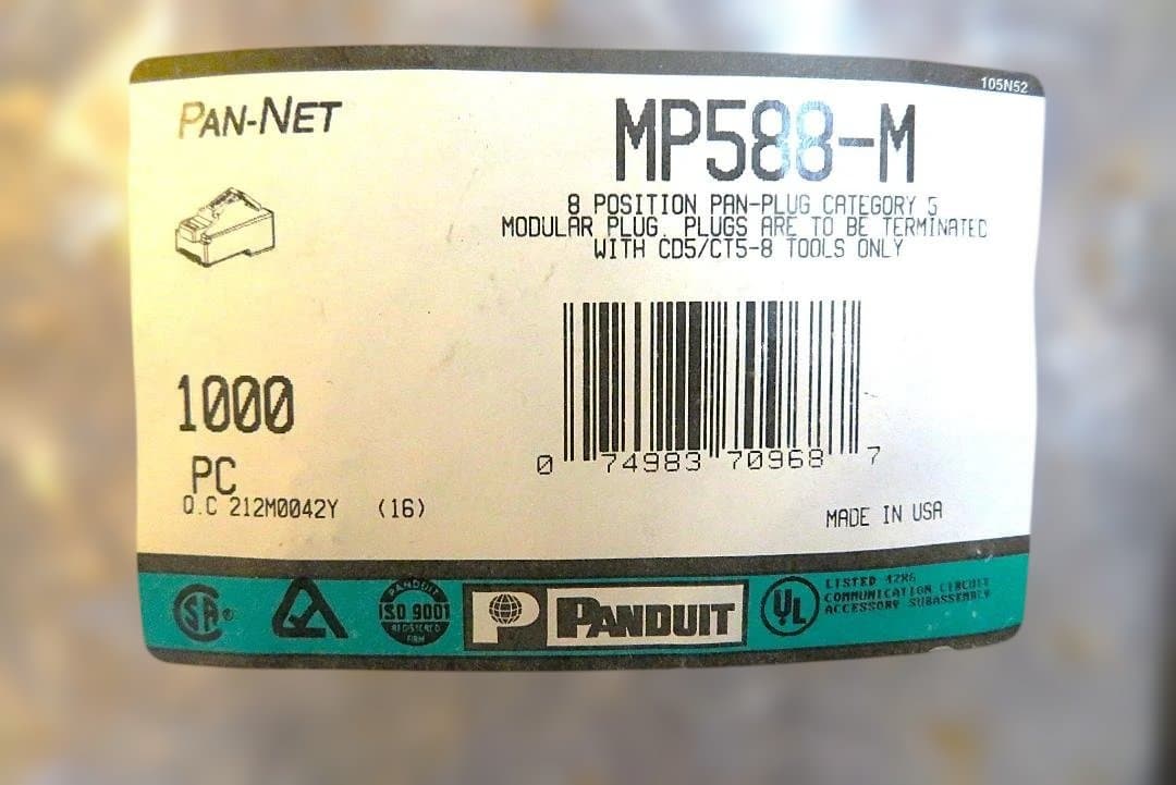 新品　Panduit　Cat5e　RJ45モジュラープラグ　MP-588-M