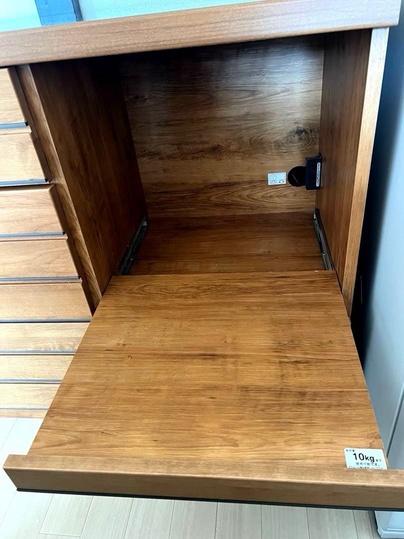 【日本製】リナ120キッチンカウンター　食器棚　作業台　カップボード　収納　国産