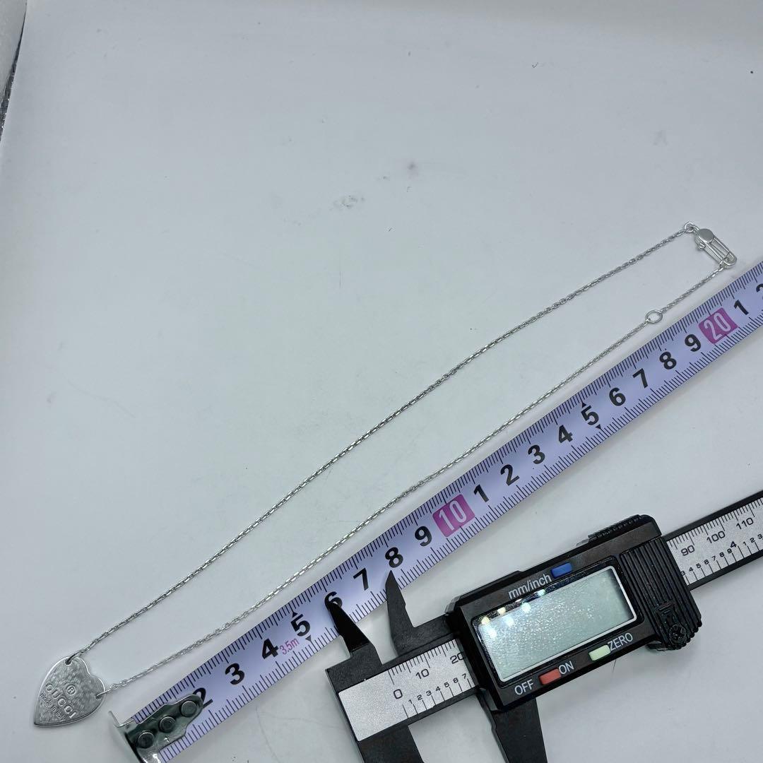 GUCCI グッチ トレードマーク ハートプレート ネックレス シルバー 袋付き