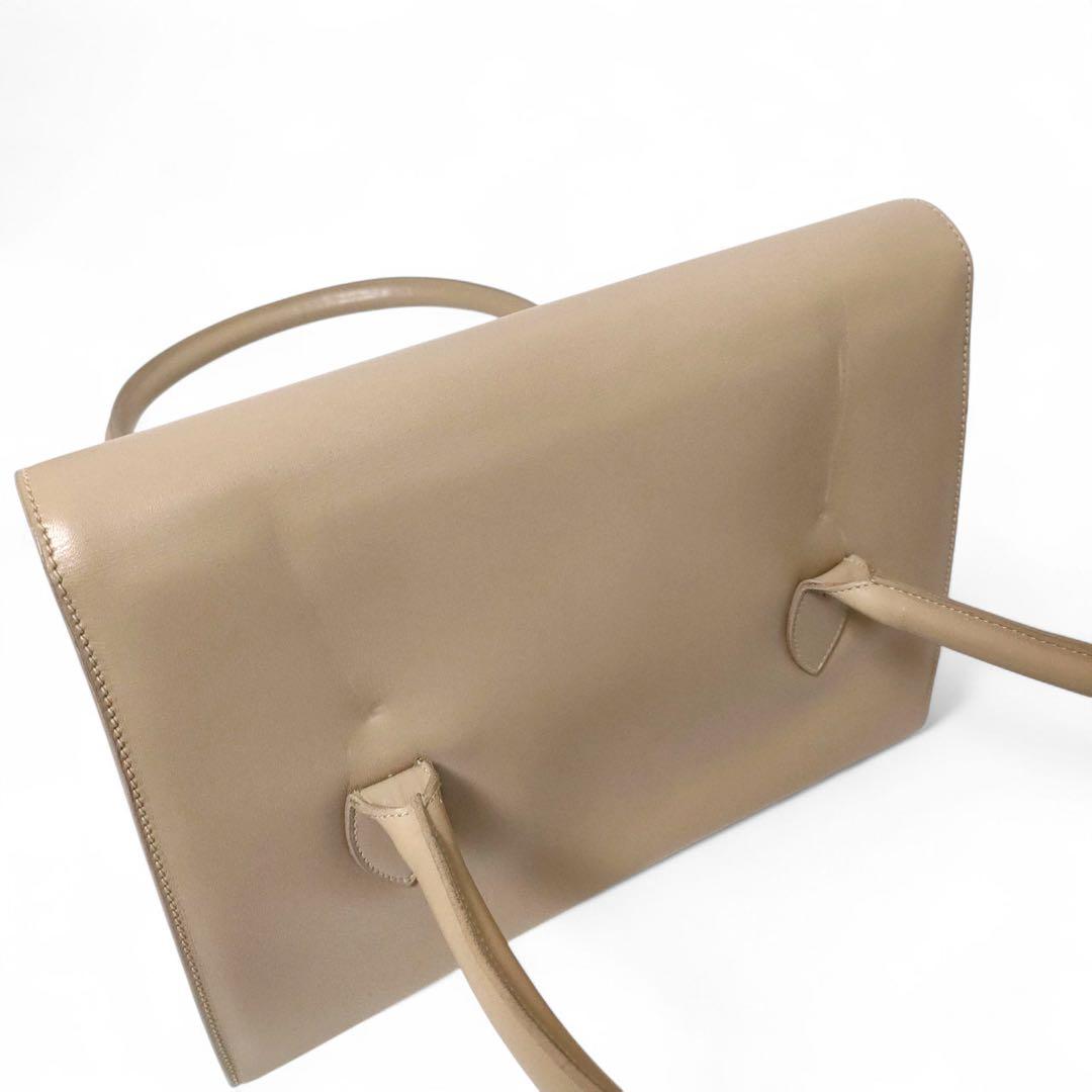 美品✨オールドグッチ インターロッキング ハンドバッグ レザー ベージュ 廃盤