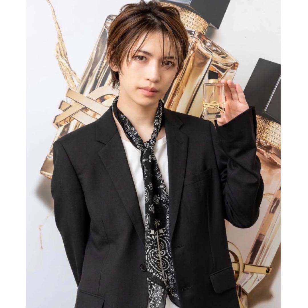 【岩橋玄樹着用】Saint Laurent スカーフ 黒/白