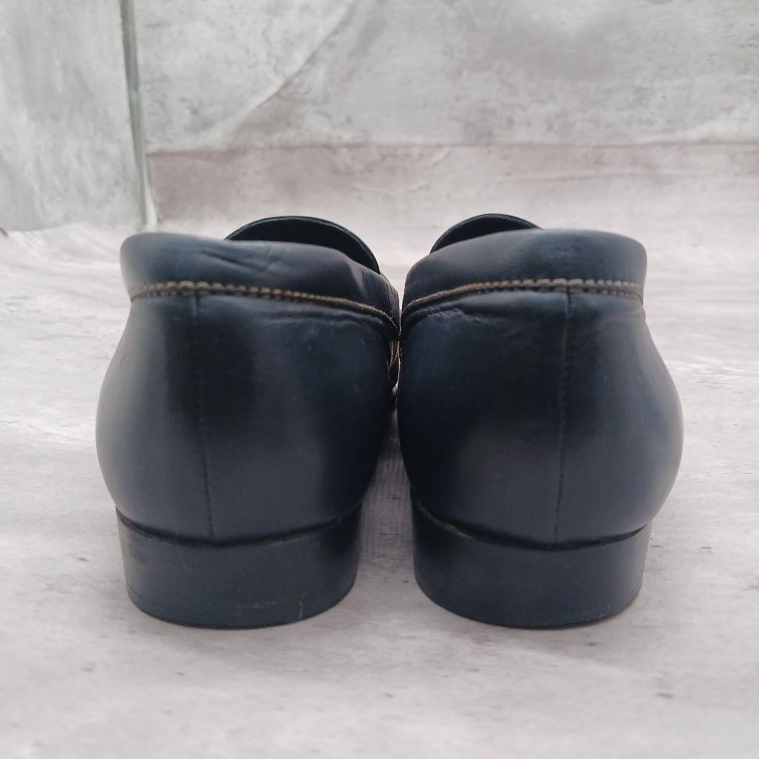 美品 プラダ レディース スクウェアトゥ レザー ローファー 36.5 ブラック