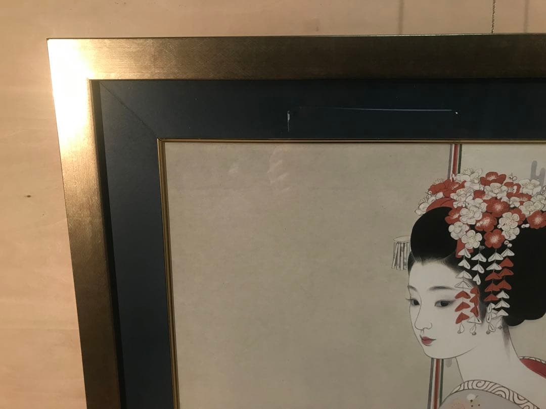 志村立美「舞妓(Ⅱ)」シルクスクリーン　刷り込みサイン・落款・作品証明シール有り