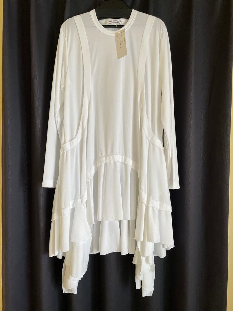 新品○コムデギャルソン　コムコム　2024SSエステルジャージーロングフリルT