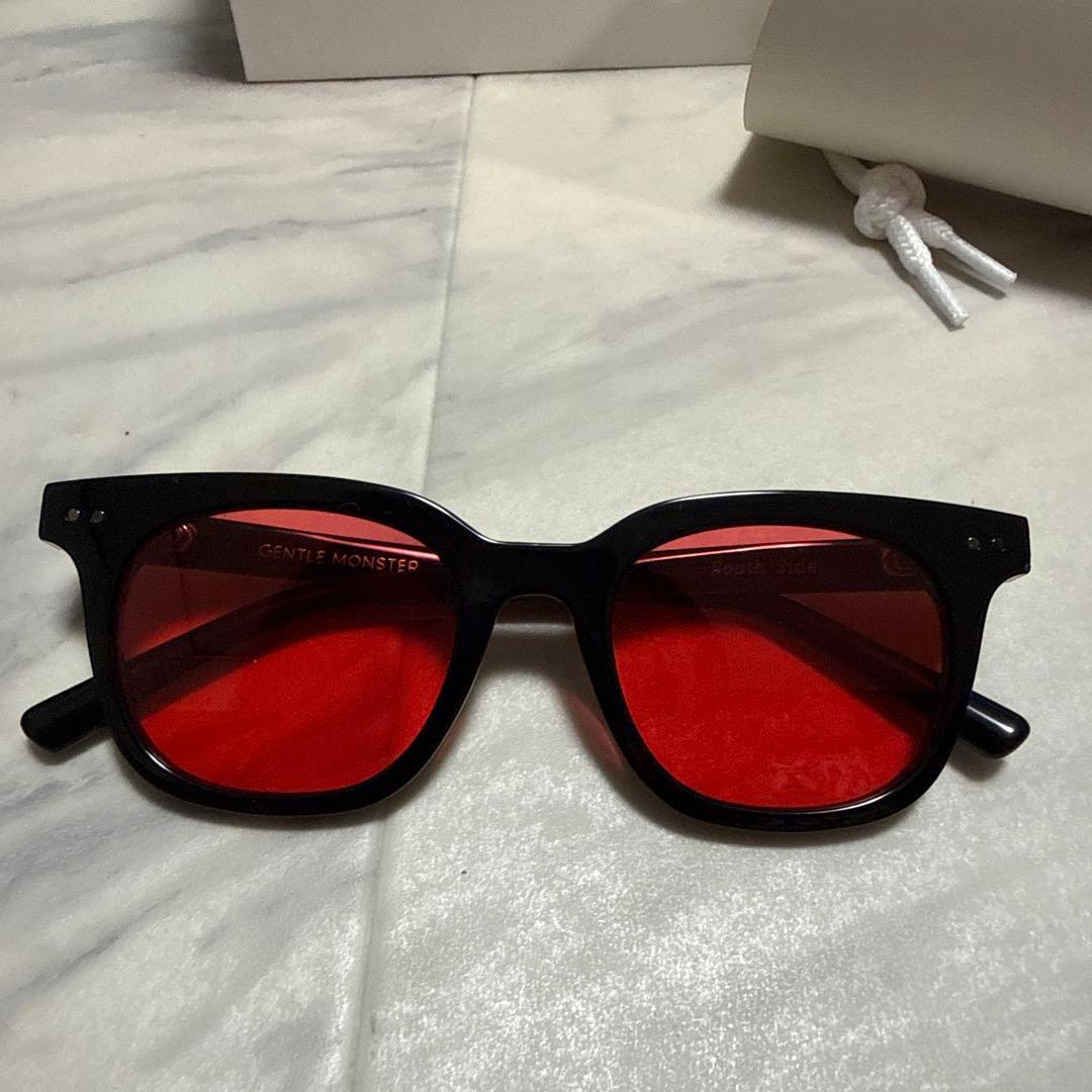 【美品】GENTLE MONSTER サングラス 赤レンズ 黒フレーム