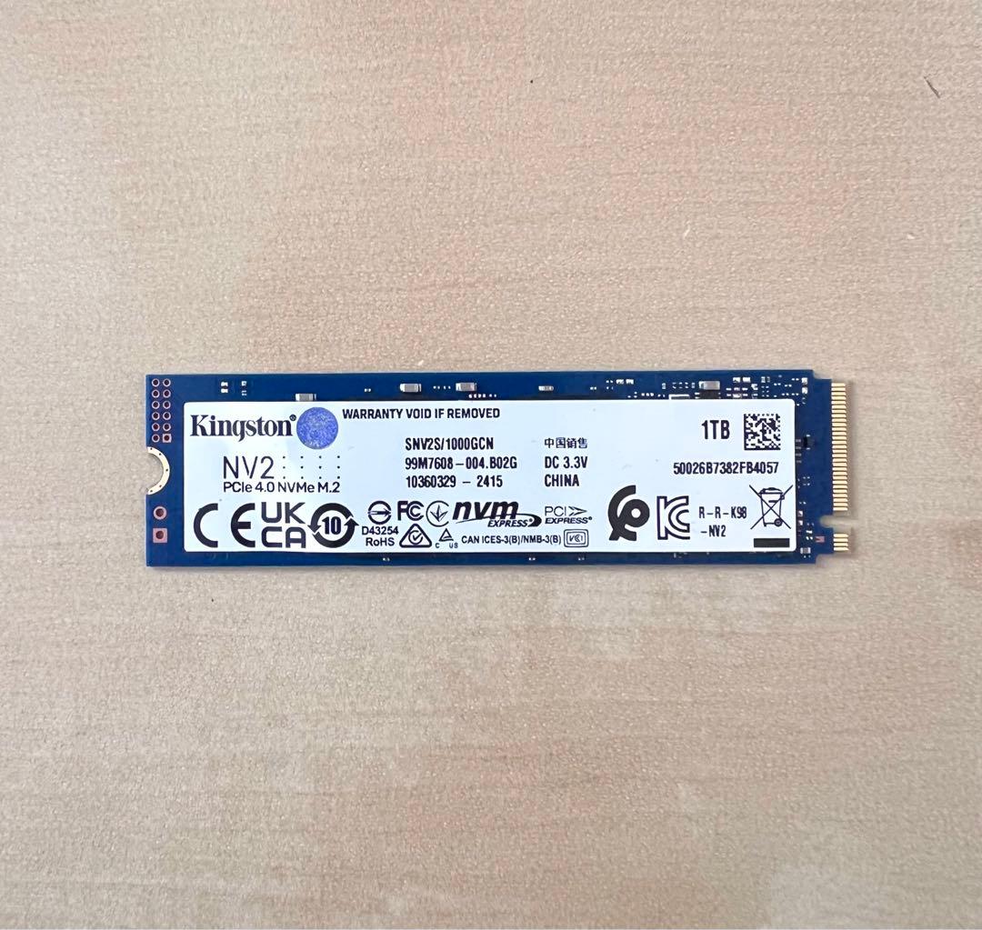 【未使用】Kingston NV2 PCIe 4.0 NVMe SSD 1TB