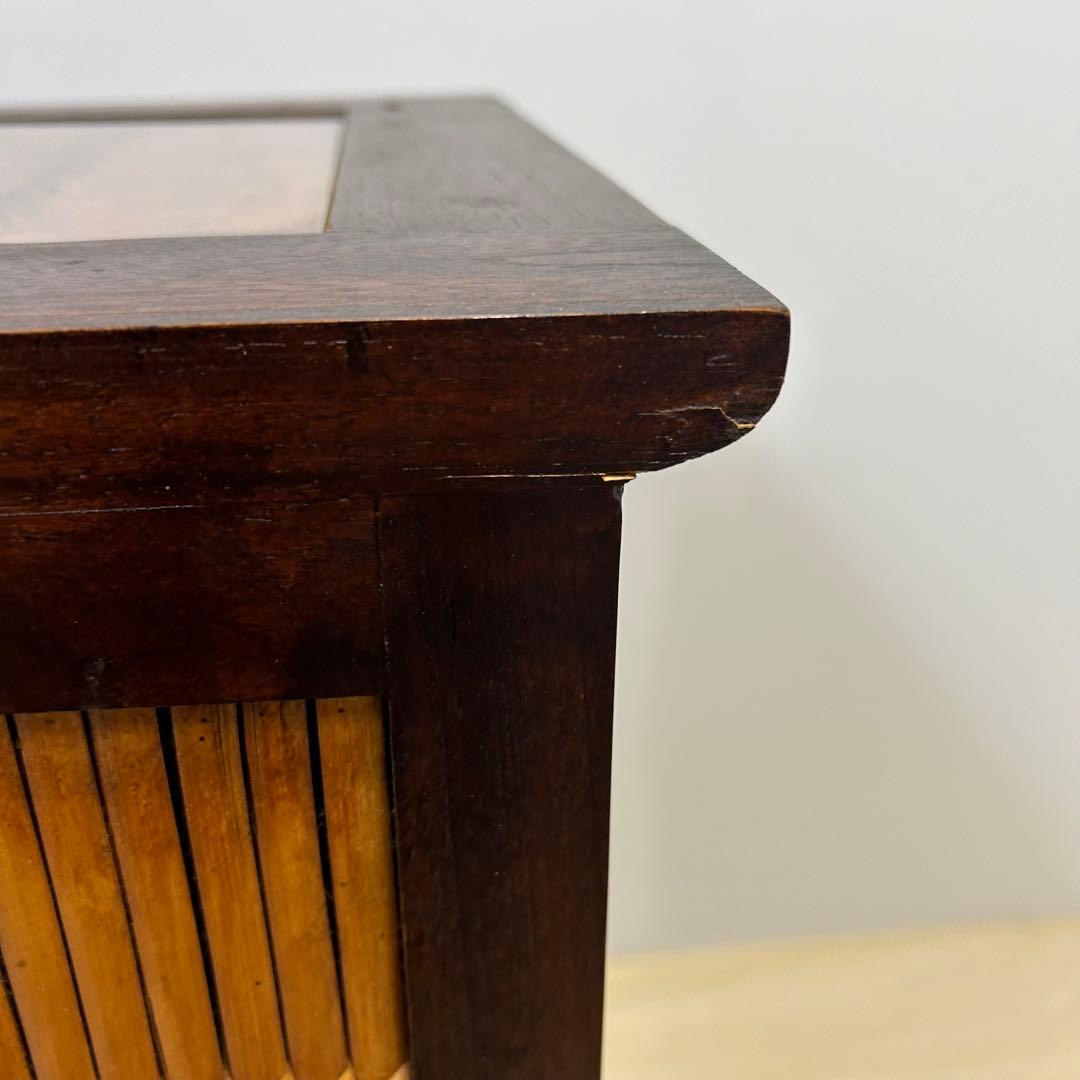 アジアン チェスト チーク無垢材 2段 木製 棚 バリ リゾート 南国風