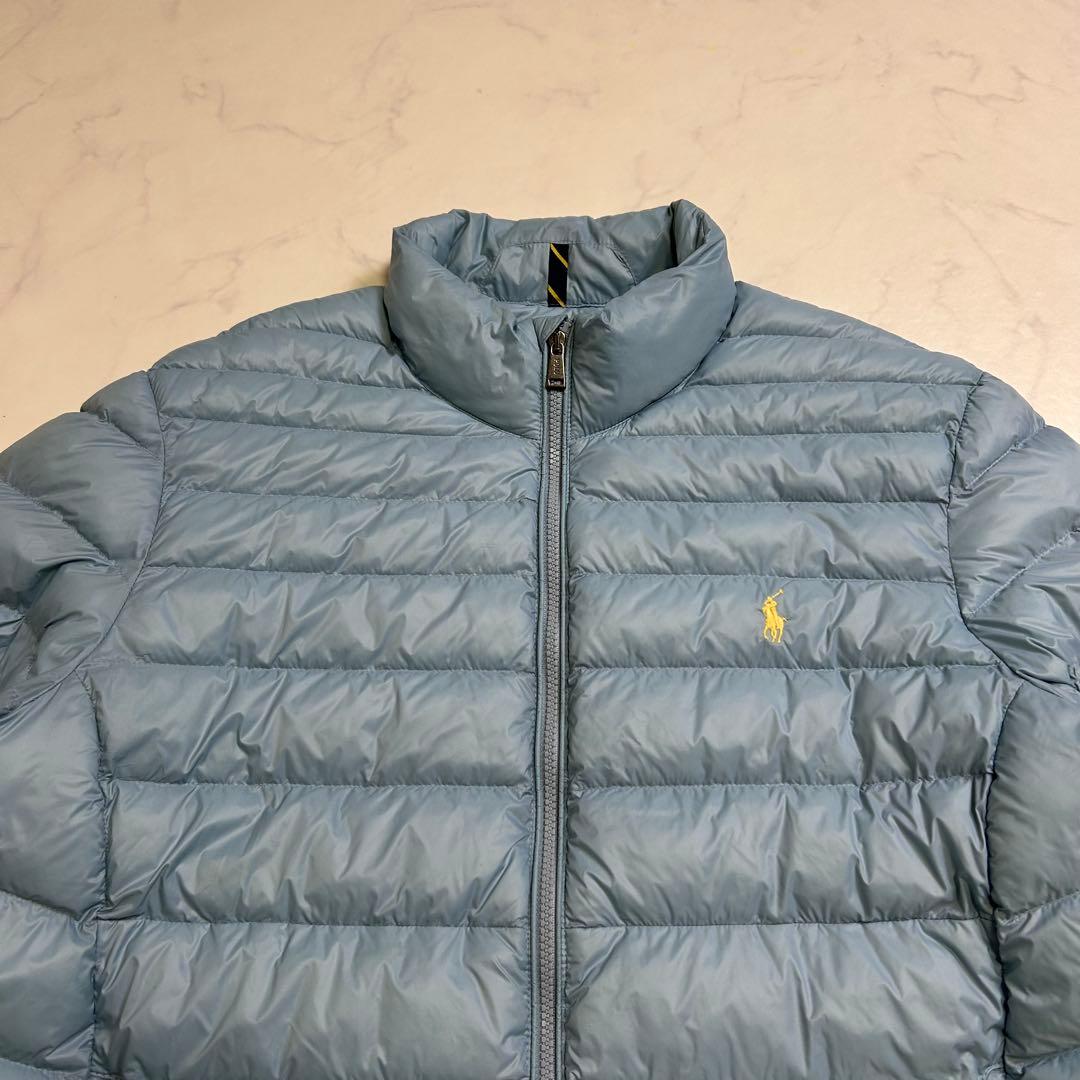 【美品】ポロラルフローレン 中綿ジャケット ブルー系 XL 刺繍ロゴ